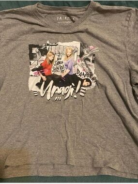 FRIENDS Gray Crop Top with Colorful Graphic